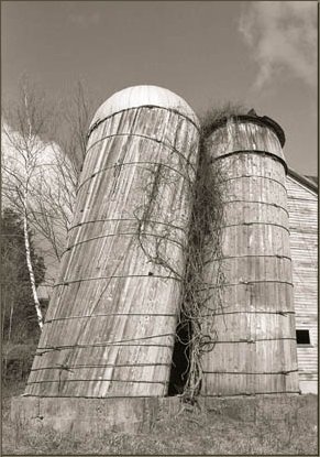 leaning silos