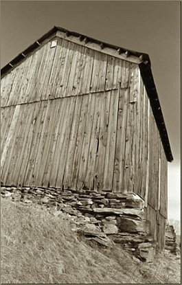 tilted hay barn